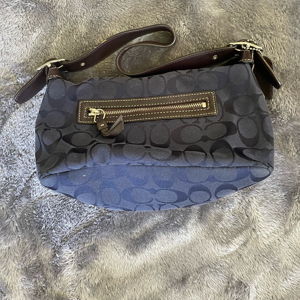 Navy blue coach purse